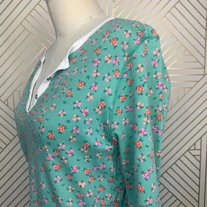 Anthropologie Roberta Roller Rabbit Blooms Pajama Top Tee Henley Floral Green Size US Small‎ thumbnail 6