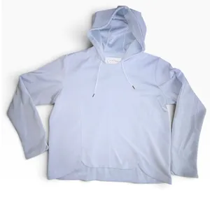 A. Putnam Women Lavender Pastel Purple Scalloped Hem Hooded Sweatshirt Size M thumbnail 1
