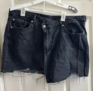 H&M Black Washed Denim Skirt thumbnail 1