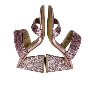 Abound‎ Mules Pink Glitter Block Heel Slide Sandals Square Toe Size 5 thumbnail 5