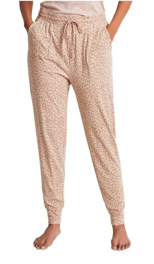 NWT State of Day Womens Knit Printed Jogger Pants Soft Leopard Brown 2XL thumbnail 1