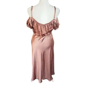 Ted Baker Esta Blush Pink Satin Cowl Cold Shoulder Midi Dress Size 0 thumbnail 7