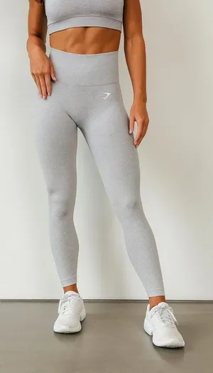 NWT Gymshark Vital Seamless Leggings Small Light Gray Marl High Waisted Sporty thumbnail 1