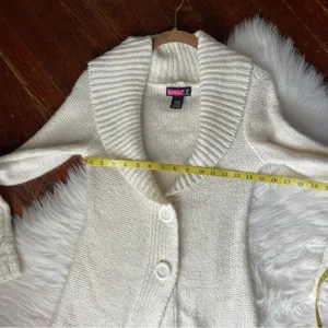 Y2K Cream Sweater Jacket Cardigan thumbnail 5