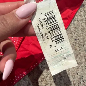 NWT Frankie’s Bikinis Catalina Dove Bottom Bikini Bottoms Polka Dot Red- Size XL thumbnail 8