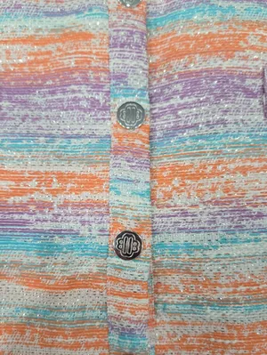 Nee Maje Pastel Striped Cutout Tweed Mini Dress Size 38 thumbnail 8