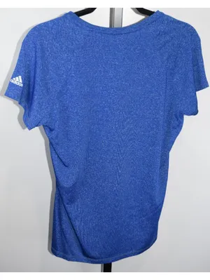 Adidas Kansas Jayhawks Blue Heather Climalite T-Shirt Size Medium Short Sleeve thumbnail 2