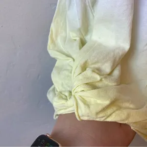 FP Movement by Free People Hold It Down Yellow Dip Dye Knot Hem Crop T-Shirt thumbnail 4