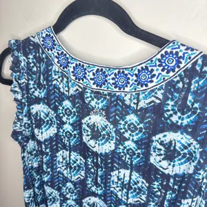 Naudic Small Sao Paulo Sleeveless Maxi Dress Cotton Tie-Dye Print‎ Boho Resort thumbnail 7