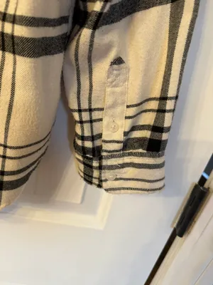 White & Black Plaid Flannel thumbnail 3