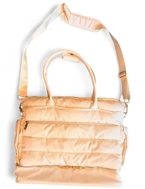 iPack Puffy Tote Bag Cream Laptop Travel Weekender Shoulder Carry On Bag thumbnail 1