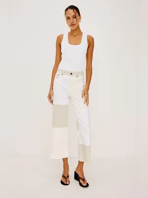 Rails The Getty Crop Wide Leg in Ecru Patchwork Size 25 thumbnail 5