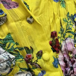 NWOT Superdry Wonens Long Sleeves Ruffled Floral Mini Dress Yellow Size 12 thumbnail 8