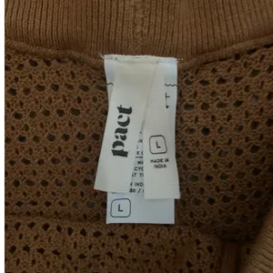 Pact Open Knit Pants L Brown Organic Cotton Linen Coastal Boho Coverup Resort thumbnail 9