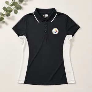 NFL Pittsburgh Steelers Polo Shirt‎ Women's Team Apparel Medium Black White thumbnail 7