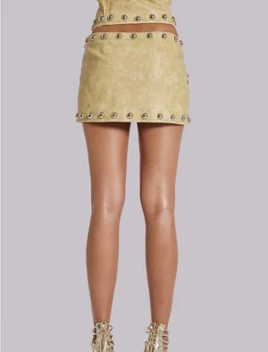 Jaded London leather studded mini skirt thumbnail 2