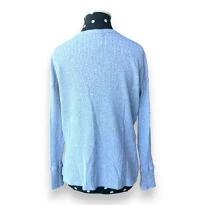 5/$65 Offline by Aerie Womens Henley Top Sz XXS Gray Waffle Thumb Holes Knit Top thumbnail 6