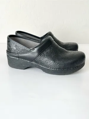 Dansko LT Professional Floral Tooled Leather clogs comfort 39 US 8.5-9 thumbnail 2