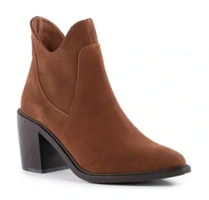 New Seychelles Pretty Little Bird Suede Cognac Brown Boots Fashion Booties Sz 8 thumbnail 1