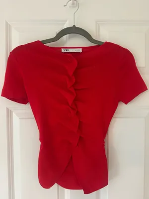 Zara red button up T shirt  thumbnail 2