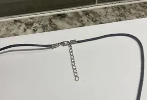 Women’s Grey Natural Stone Pendant / Black Cord Costume Necklace thumbnail 9