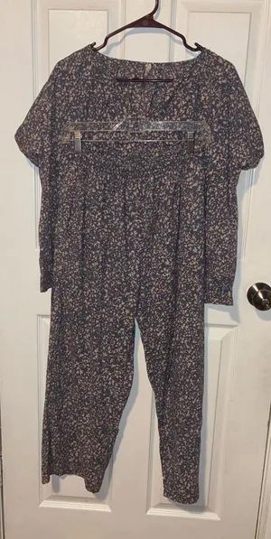Mirth pajama set Printed Wide-Leg Pants sz small thumbnail 1