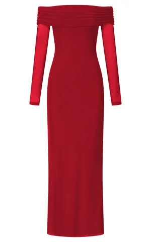 New Showpo Diamond Bethanie Maxi Dress Off Shoulder Mesh Dress MSRP $129 thumbnail 7