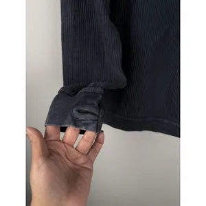 Royce Comfy Corded Top Sweatshirt Women's Small Thumb Holes Black‎ Minimalist thumbnail 6