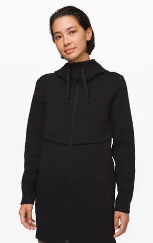 Lululemon Long Horizons Hoodie Black Size Medium Coat Jacket Travel Commute thumbnail 1