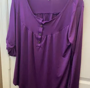 FINAL MARKDOWN Ladies purple convertible sleeve top xxl thumbnail 1