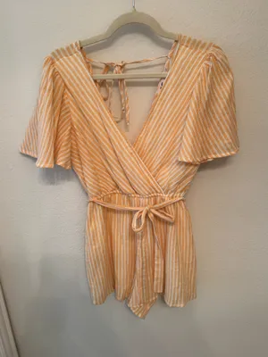 Francesca's Romper Orange thumbnail 1