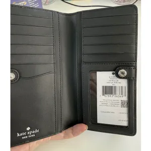 Kate Spade Staci Slim Bifold Wallet Nimbus Grey Colorblock‎ Saffiano Leather NEW thumbnail 5