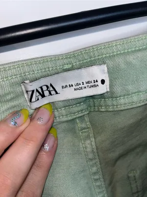 Zara Culotte Patch Pockets Marine Straight Jeans High Rise Sz 2 Sage Earthy Boho thumbnail 15