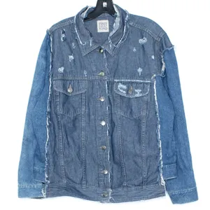 Furst Of A Kind Denim Jacket Distressed Grunge Y2K Streetwear 90s Boho Large thumbnail 1