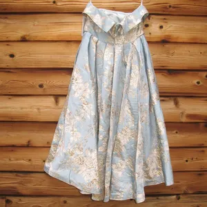 MAC DUGGAL 20726 Light Blue Strapless Brocade Midi Dress with Pockets Size 2 thumbnail 14