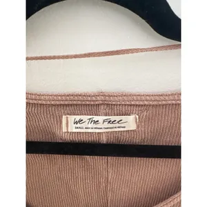We The Free Free People Ribbed Scoop Neck Long Sleeve Top Mauve‎ Brown Small thumbnail 2