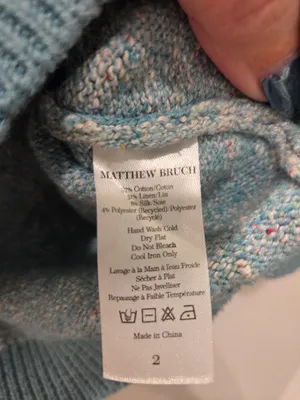MATTHEW BRUCH Tweed Knit Cropped Cardigan in Seafoam / Light Blue - Size 2 / M thumbnail 6