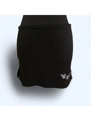 Vintage Y2K Rave City black coquette butterfly mini skirt Size Medium 🖤 thumbnail 2