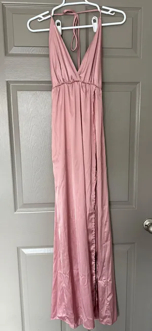 Pink Satin Slip Dress thumbnail 2