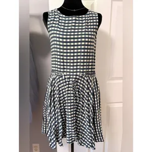 Vineyard‎ Vines Gingham Dress Blue White Sleeveless Southern Preppy Game Day XS thumbnail 2