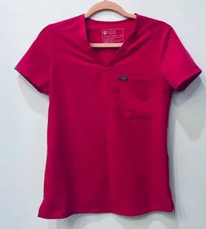 Figs Womens Catarina One Pocket Scrub Top Size XXS Hot Pink thumbnail 1