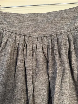 Sandro Gray Gathered Skater Skirt size 1 thumbnail 2