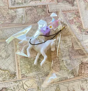 Handmade Kawaii retro y2k whimsical white horse mix beads phone strap/keychain/bag charm/display🌈⭐️🤍 thumbnail 4