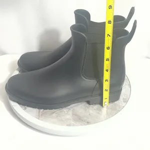 Source Unknown Black Chelsea Rain Boots Waterproof Ankle Lug Sole Size 39 (8) Women's thumbnail 7