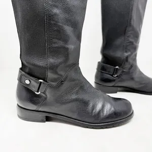 [Stuart Weitzman] Black Leather Accummulate Tall Knee High Riding Boots Size 7.5 thumbnail 8