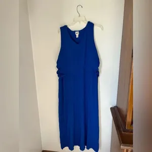Chico's Sleeveless V Neck Midi Dress Chico's Size 4 Royal Blue thumbnail 5