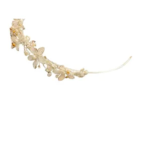 David’s Bridal Ladies Tiara Collection white beads and floral tiara thumbnail 4