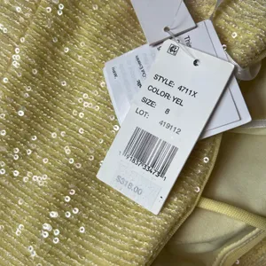 Aqua Yellow Sequin Gown Sz 8 thumbnail 5