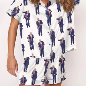 NIB- Donald Trump Dancing Pajama Set Women Small Short Sleeve PJs thumbnail 1