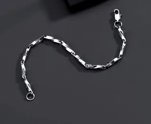 Titanium Steel Link Chain Bracelet for Men Women,Punk Hip Hop Bracelet thumbnail 2
